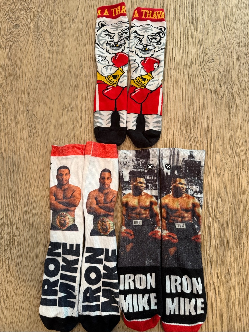 Mike Tyson 3 Pair Bundle Socks Vaulted Heavyweight Boxing Grails